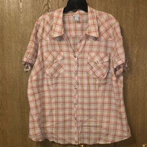 Venezia Plaid Snap Closure Top